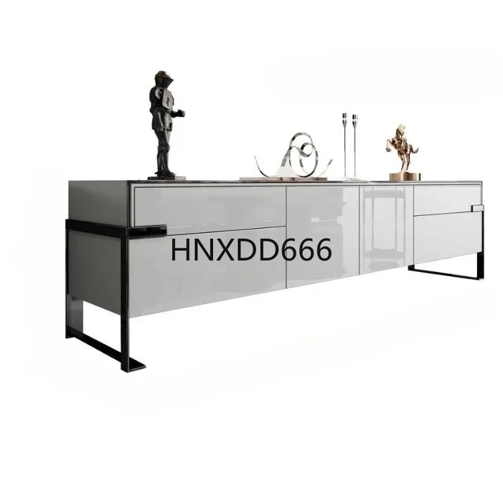 

Italian minimalist TV cabinet Modern minimalist solid wood living room audio and video cabinet Bedroom paint floor cabinet