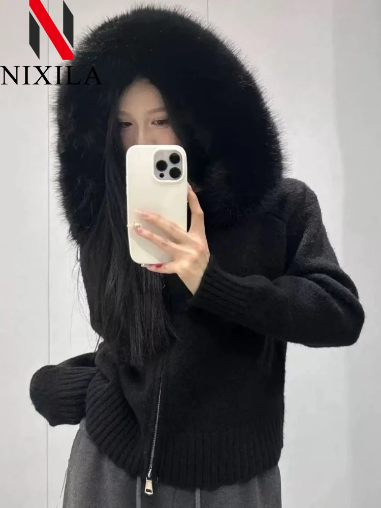 

New in Autumn Winter Knitted Women's Fashion Casual Hooded Loose Cardigan Elegant Retro Sweater Coats for Women Jacket Clothing