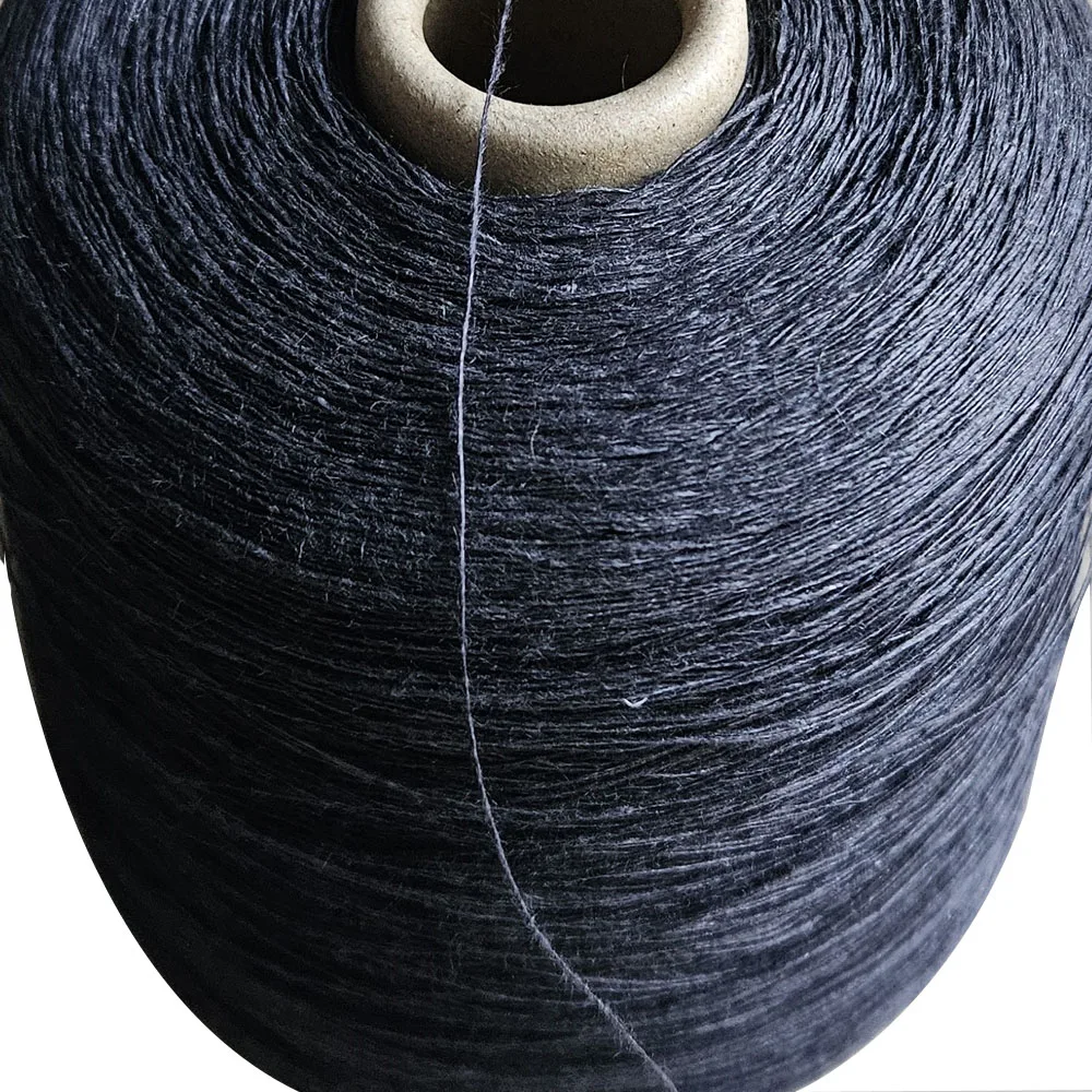 Black and beige 100% Natural linen yarn 1ply Diameter about 0.6mm weight about 600g-800g/cone