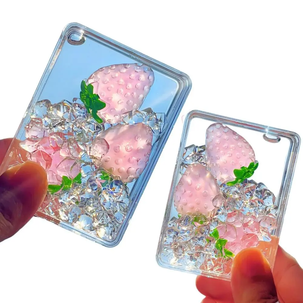 

Transparent Fruit Sand Ornament Rectangular Infused with Oil Acrylic Ornament Cute Heart Shape Oil Flowing Sand Ornament