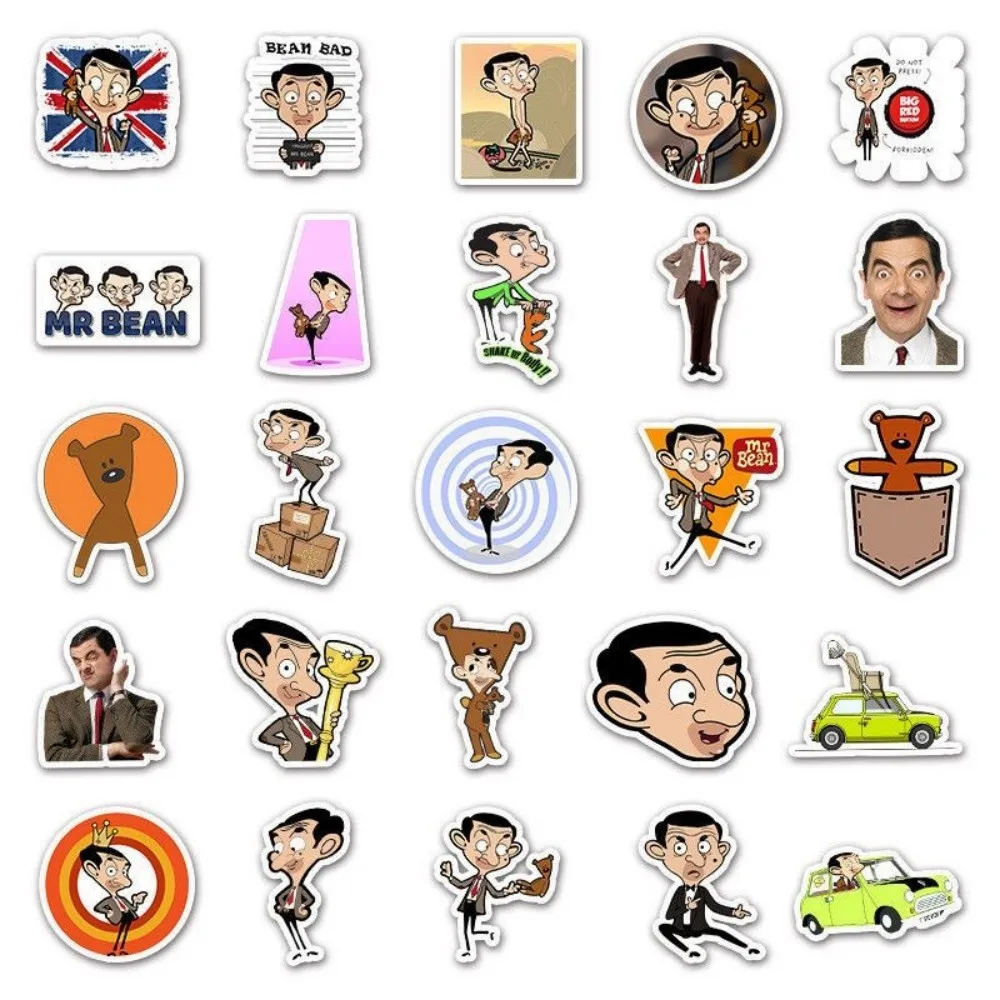 

KPOP's new 50PCS funny TV drama star Mr. Bean Rowan Atkinson luggage, skateboard, guitar, water cup stickers, holiday gifts