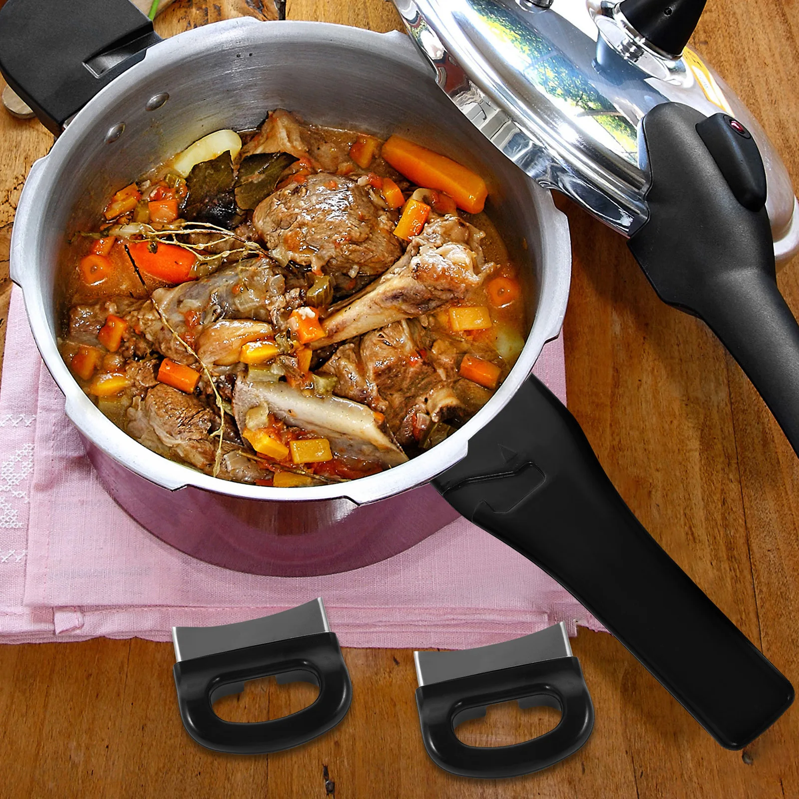 

2Pcs Pot Handle Plastic Heatproof Replacement for Pressure Cooker Fry Pan Frying Pan Grip Household Cookware