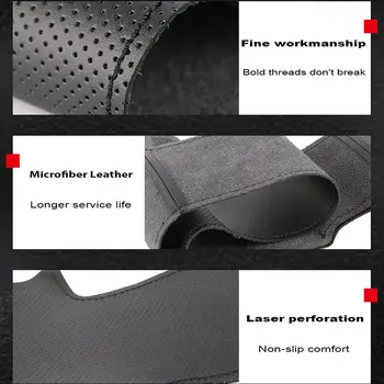 Zakázkový černý potah volantu z mikrovlákna pro Mercedes Benz A45 AMG W176 C63 W204 CLA C117 CLS S-Model 2011-2016 8 nejlepší prodej Kryt volantu W204 - №1