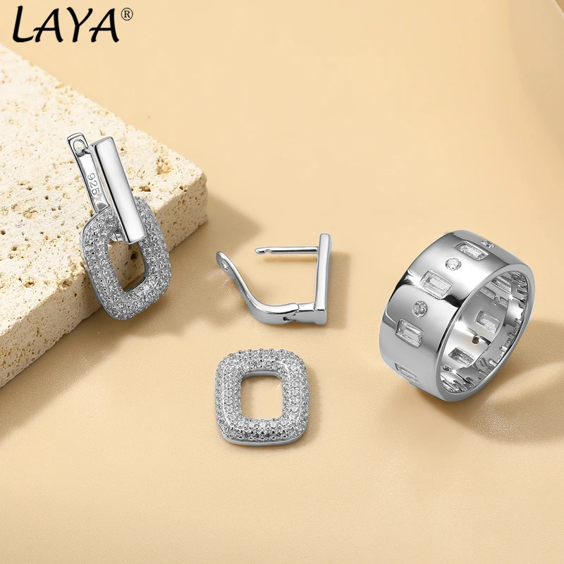 LAYA Fashionable Horseshoe Zircon Earrings Elegant Design Perfect Wedding Accessory 100%925 Sterling Silver Exquisite  Jewelry