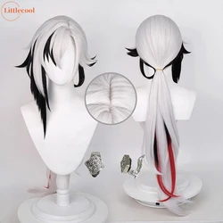 High Quality Fontaine Arlecchino Cosplay Wig The Knave Wigs Cosplay Long Straight Heat Resistant Synthetic Hair Wigs + Wig Cap