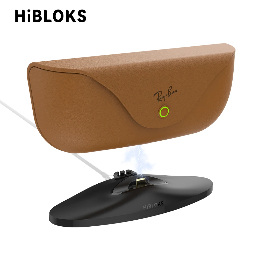 حامل شحن مغناطيسي HiBloks لعلبة شحن Ray-Ban Meta Wayfarer/Skyler/Headliner (الجيل 1 & 2) ملحقات النظارات الذكية