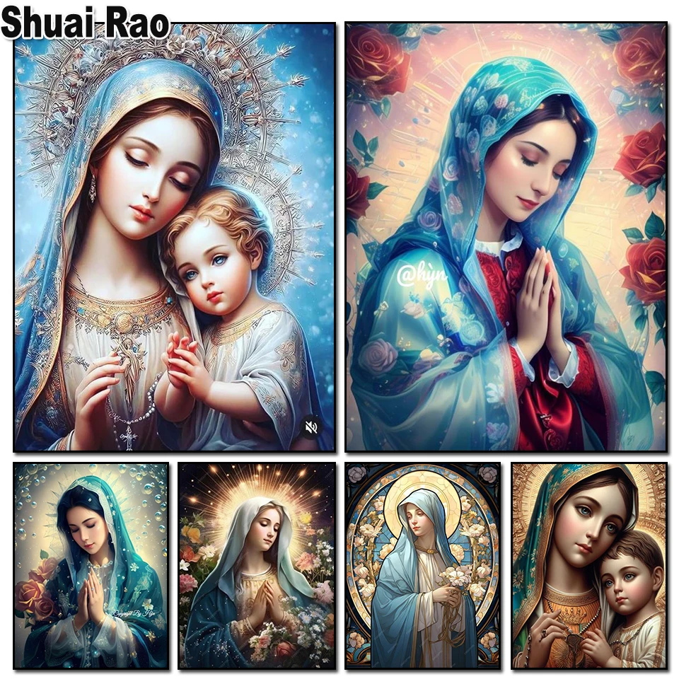 

Religion Spirit and the Bible The Virgin diamond painting Jesus God Quotes DIY Embroidery Cross Stitch Home Decor