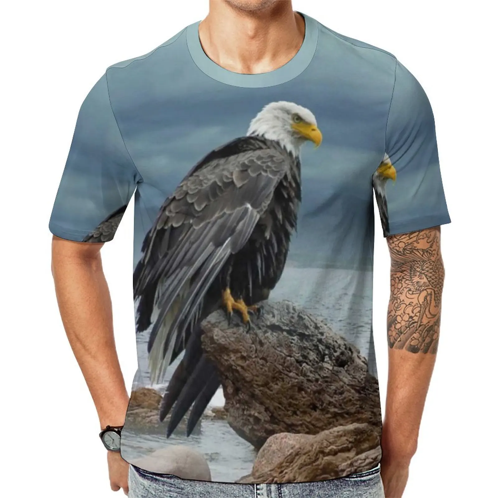 Bald Eagle T-Shirt Predator Sea Eagles Popular T-Shirts Man Casual Tshirt Beach Short-Sleeve Design Top Tees Plus Size