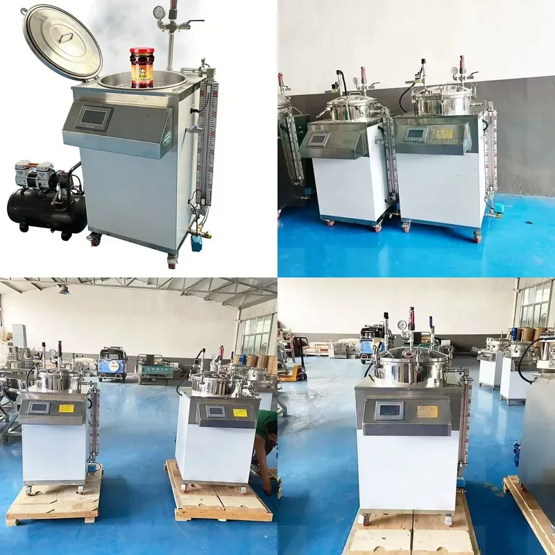 100L Vertical Food Steam Autoclave Portable Pressure Sterilizer with High Low Water Level Sensor for Sauces Canned Food