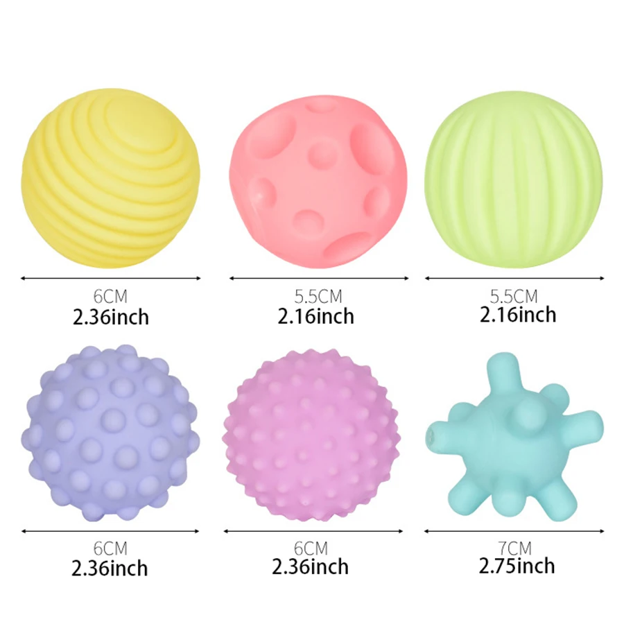 6 Stuks Sensorische Ontwikkeling Speelgoed Voor Baby 'S 0 Tot 1 2 Maanden Tactiele Babybal Zachte Massage Speelgoed Bal Educatief Baby Spelletjes Speelgoed