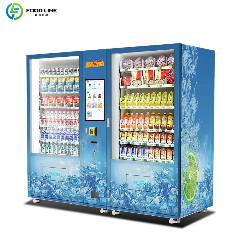 Glass Bottle Drink Vending Machine Lifting System Snack Beverage Refrigerated Unmanned Vending Equipment