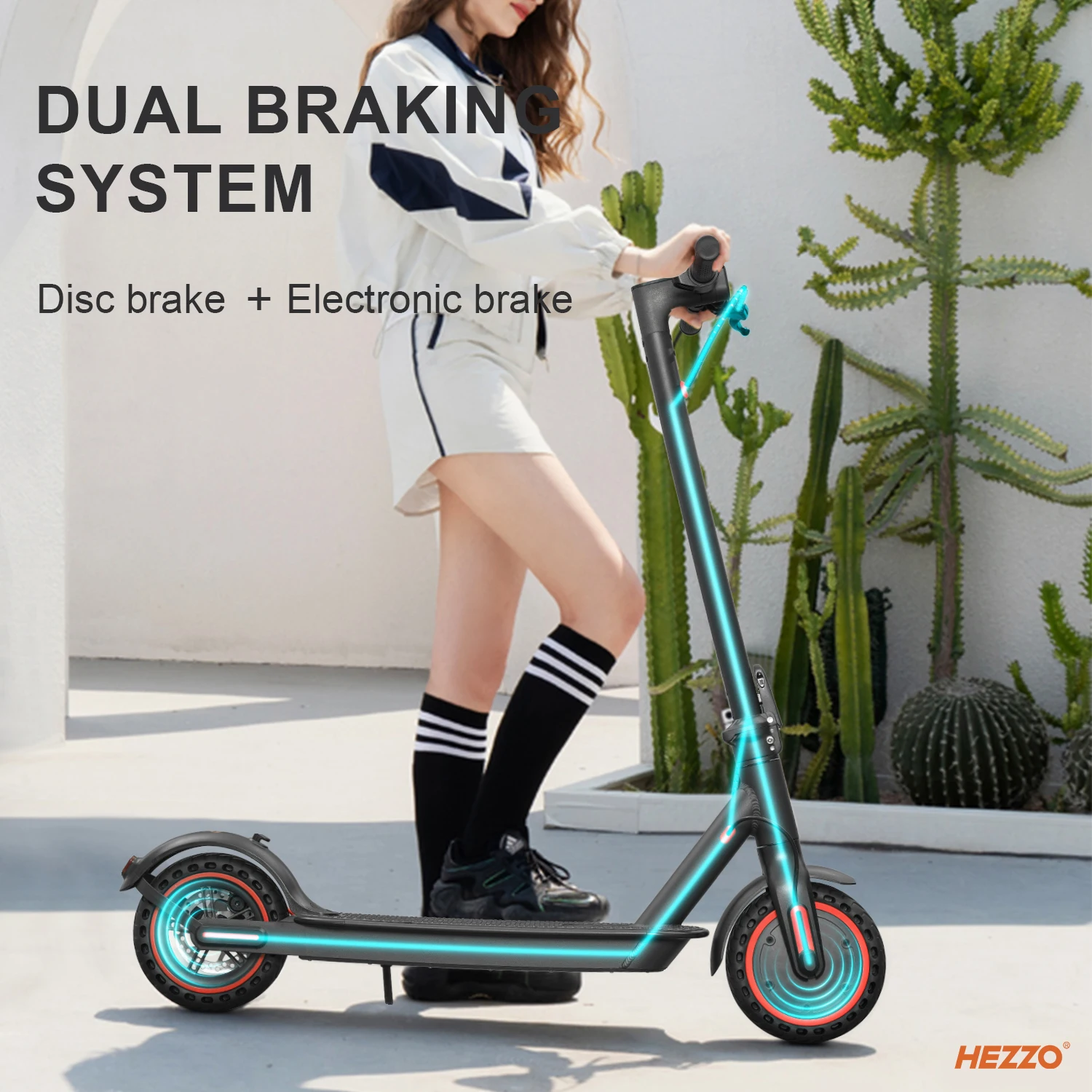 350W adult electric scooter, 15.6 miles per hour convenient folding scooter for teenagers, 8-inch tires, lightweight and high-qu