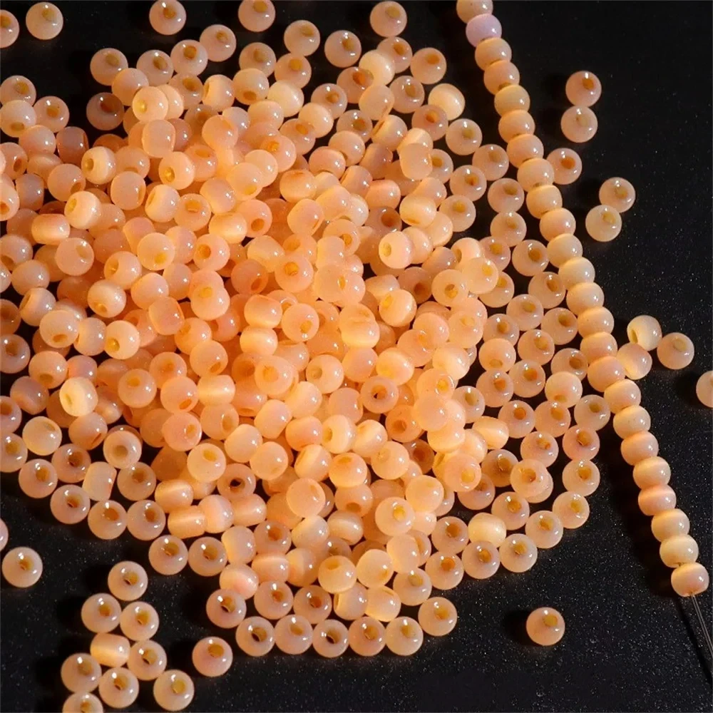 260Pcs 4mm Cat Eye Beads 6/0 Smooth Imitation Jade Glass Seedbeads For DIY Jewelry Making Charm Bracelet Necklace Accessories