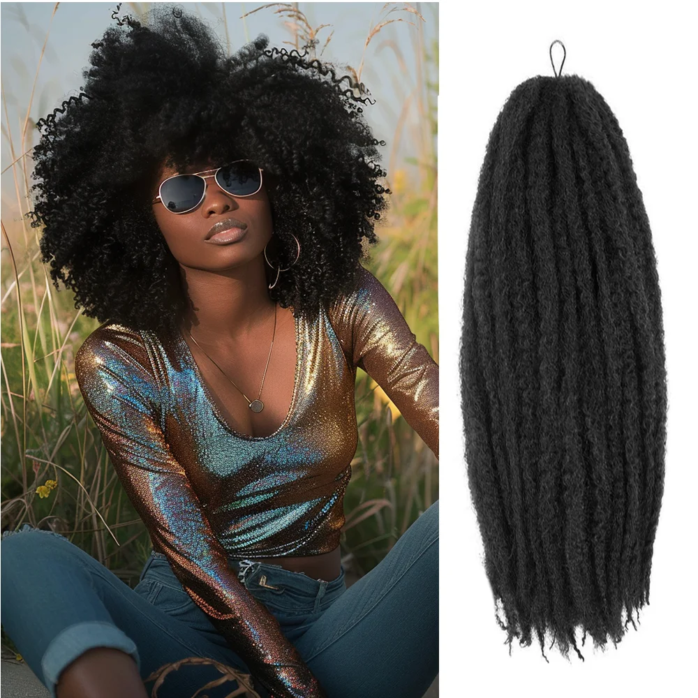 Marley Twist Hair Long Cuban Twist Hair Afro Kinky Curly Twist Crochet Hair Senegalese Curly Crochet Synthetic Braiding Hair