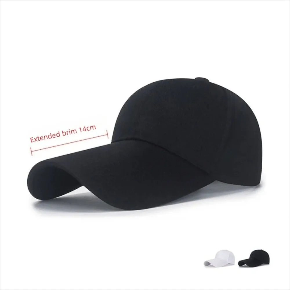 Fashion Cotton Baseball Cap Sun Protection Street Style Sun Hat 14cm Extended Brim Unisex Fishing Cap Summer