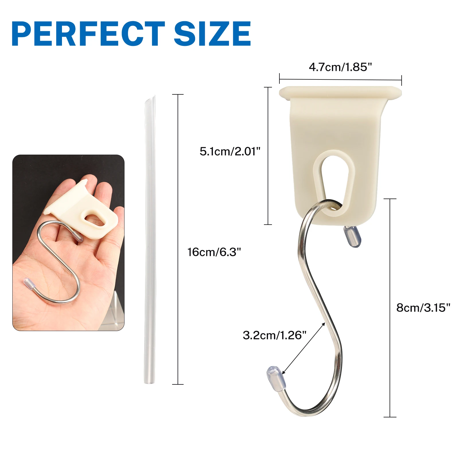 10X White Awning Hook Easy to Install Shoes Cap Hanger Organizer Rack Hook For RV Caravan Camper Outdoor Travel Dry Clothes