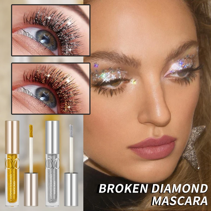 Diamond Shimmer Mascara para Mulheres, Cílios Alongamento, Secagem Rápida, Curling Extensão, Glitter, Beleza, Olhos, Cosméticos