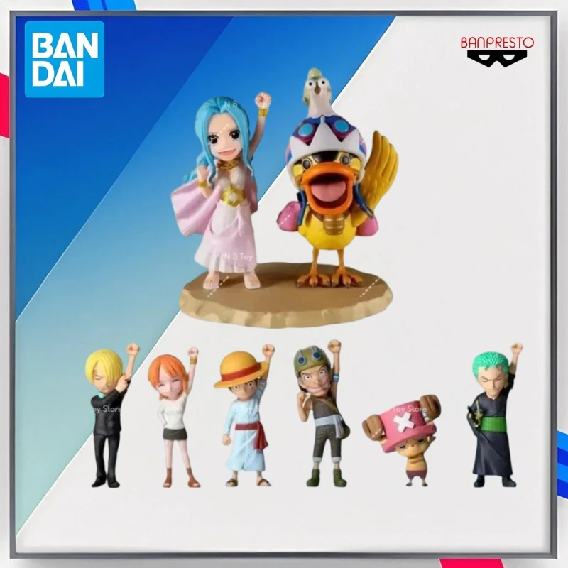 

Bandai Original A Piece of WCF Partner Brand Karoo Vivi Chopper Nami Sanji Luffy Zoro Usopp Anime Action Figures Toys Children