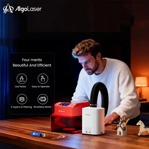 Algolaser 3/5/10W with Air Purifier Mini Portable Woodworking Engraving Cutting Machine Plug & Play Engraver for DIY Hobby Craft