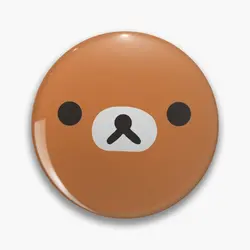 Rilakkuma Bear Face  Soft Button Pin Cartoon Jewelry Cute Badge Gift Brooch Funny Collar Lapel Pin Hat Fashion Decor Women