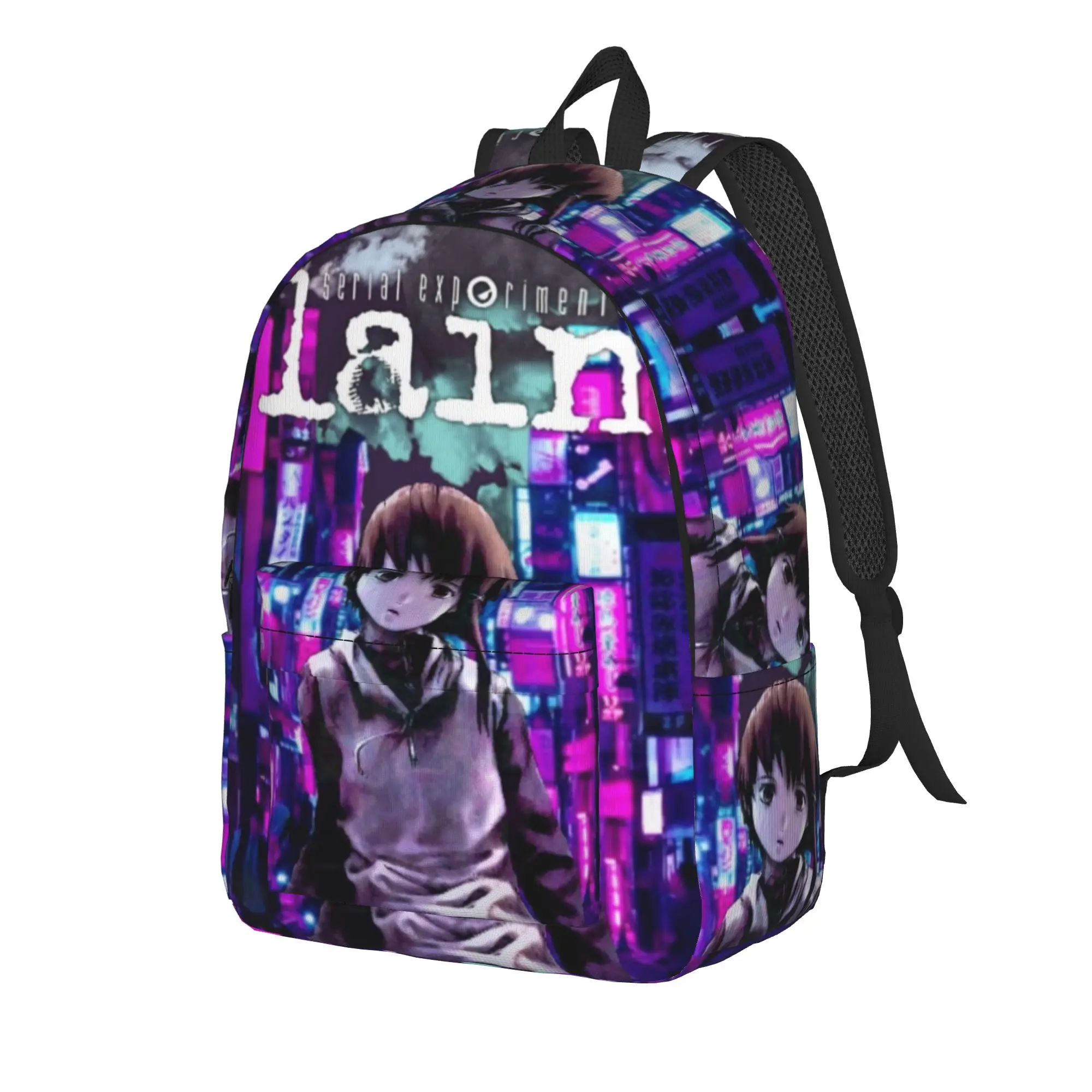 Serial Experiments Lain Lwakura  Backpack for Men Women Casual Student Hiking Travel Daypack  College Shoulder Bag Outdoor