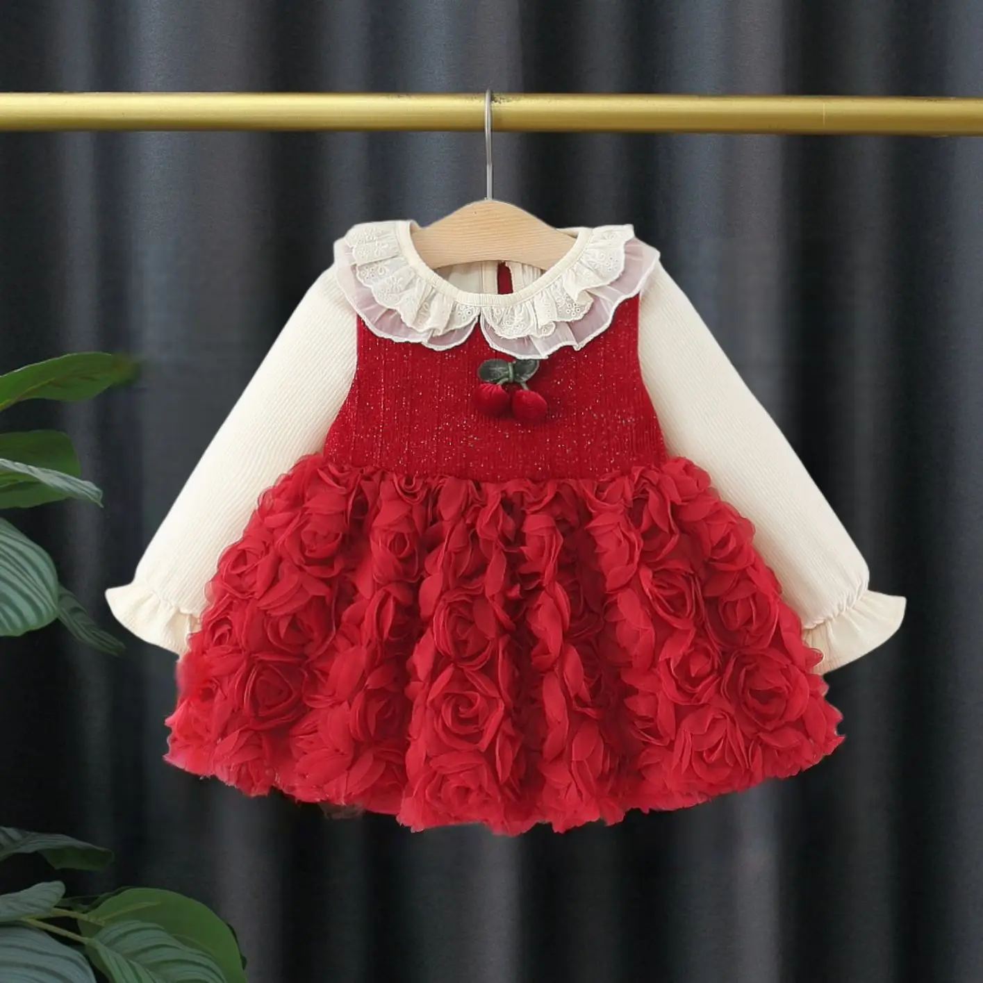 

Girls Dresses Autumn Winter Children Thick Velvet Vest Sleeveless Dress Cute T-shirts 2pcs Warm Suit For Baby Outfits Toddler 3Y