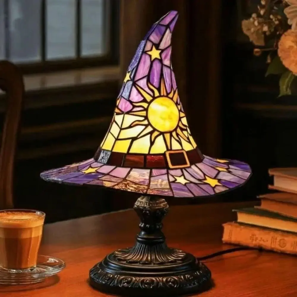 New Wizard Hat Shape Witch Hat Table Lamp LED USB Socket Night Light Colorful Creative Bedroom Ornament