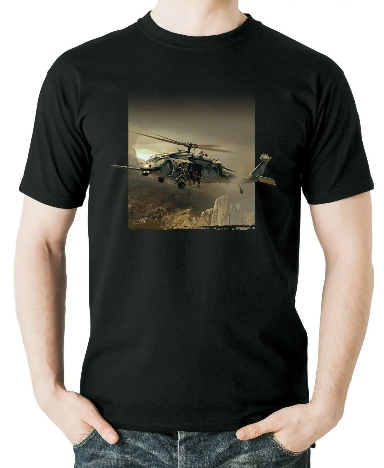 

Aviation Themed Sikorsky HH-60 Pave Hawk Transport Helicopters T-Shirt Summer Cotton Short Sleeve O-Neck Mens T Shirt New S-3XL