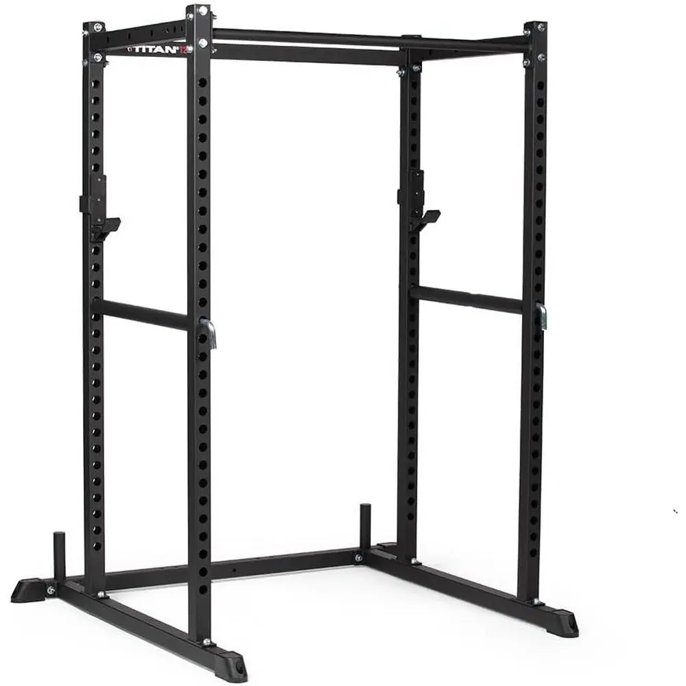 Compact Power Rack with Pull-Up Bar, Safety Pins, J-Hooks for Home Gym Weightlifting and Strength Training