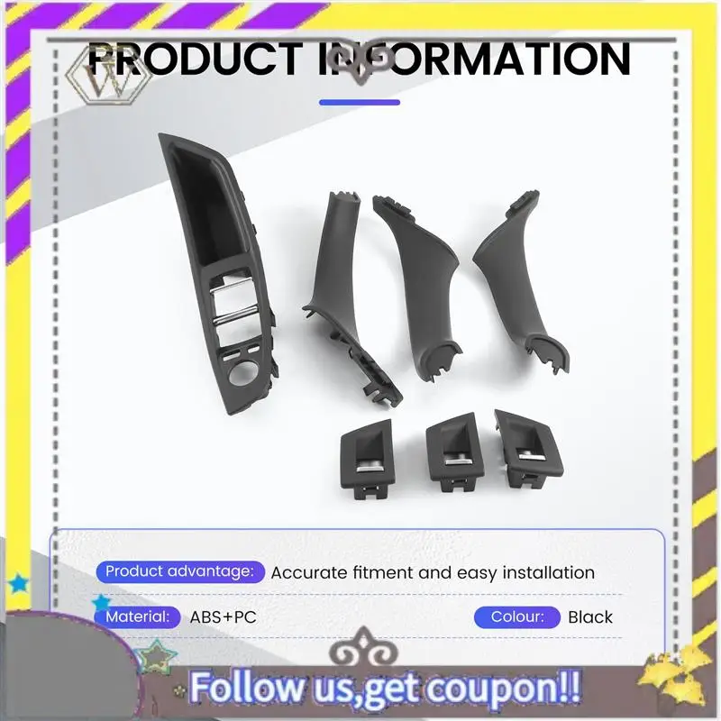 

ABXV-7Pcs Car Inner Door Handle Window Lift Switch Armrest Panel For-BMW 5 Series F10 F11 F18 2010-2017 RHD 51417225875 RHD