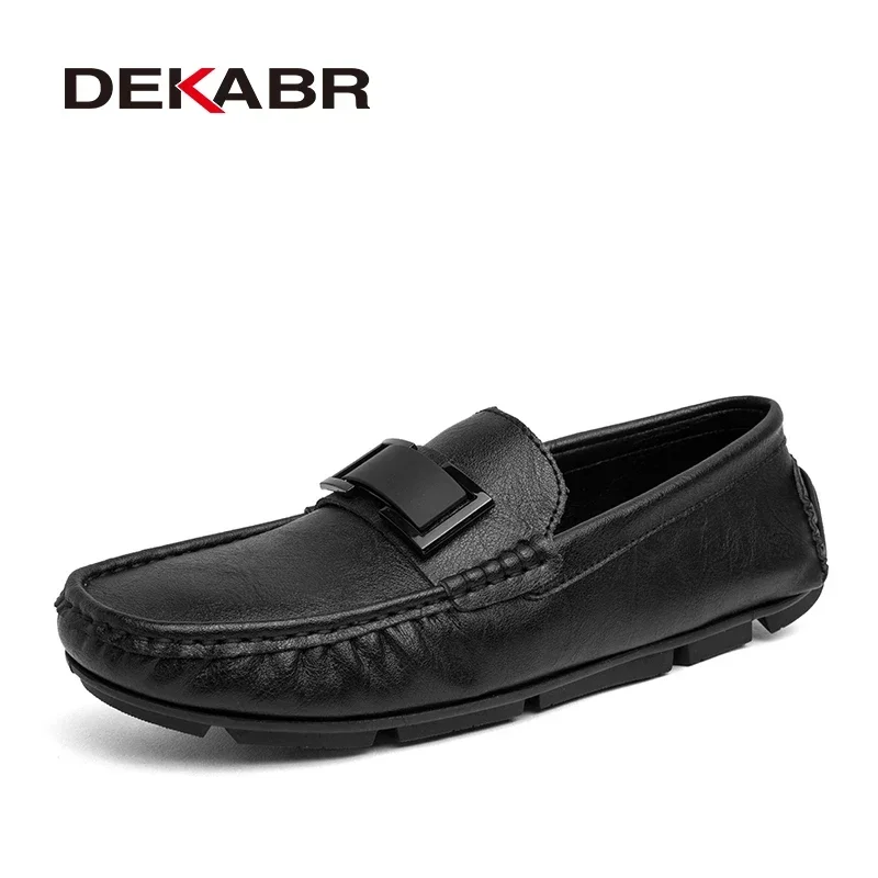 DEKABR Fashion Casual Driving Genuine Leather Wear-resistant High Quality Shoes Flats Anti-skid Doudou Trendy Men Shoes