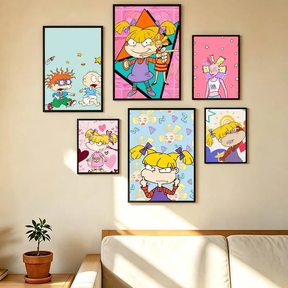 Aesthetic Wall Decor Painting Stickers, Classic Comedy Cartoon Rugrats Print Poster, Bedroom Dorm Home Ornament Gift