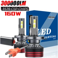 Erruson 160W 300000LM H4 LED H7 H11 bombilla de faro de coche de alta potencia CSP H1 H3 9005 9006 9012 HIR2 Turbo lámpara 6000K luz de coche 12V