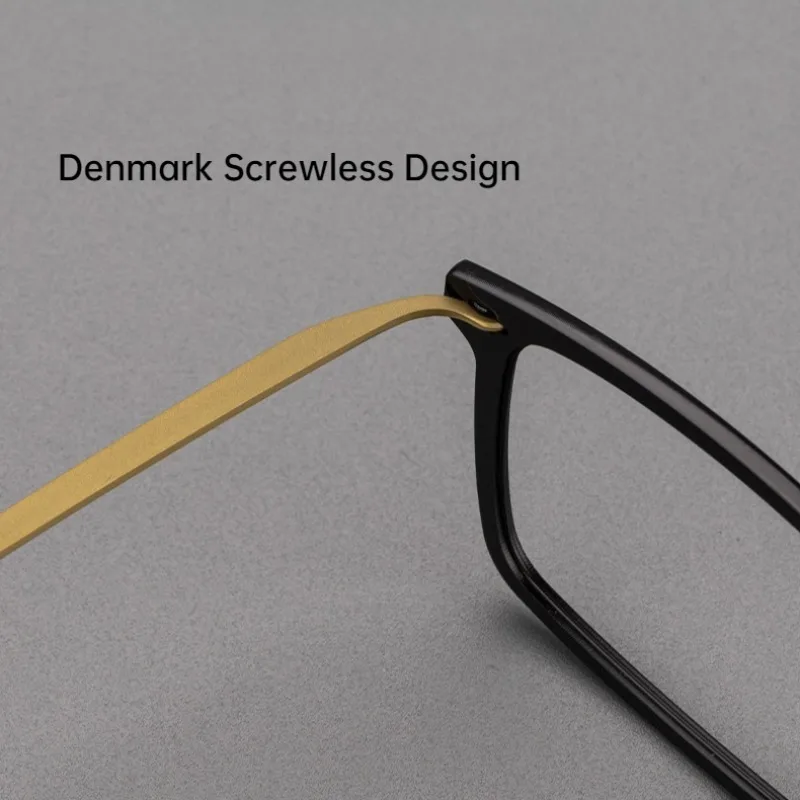 

Denmark Brand Screwless Frame 6.3g Ultra-Light Nylon Titanium Eyeglasses Men Business Retro Square Prescription Glasses Frame