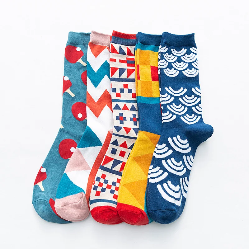 5 Pairs Women Men Funny Socks High Tube Fashion Aesthetic Fun Sports Football Soccer Socks High Quality Crew Socks