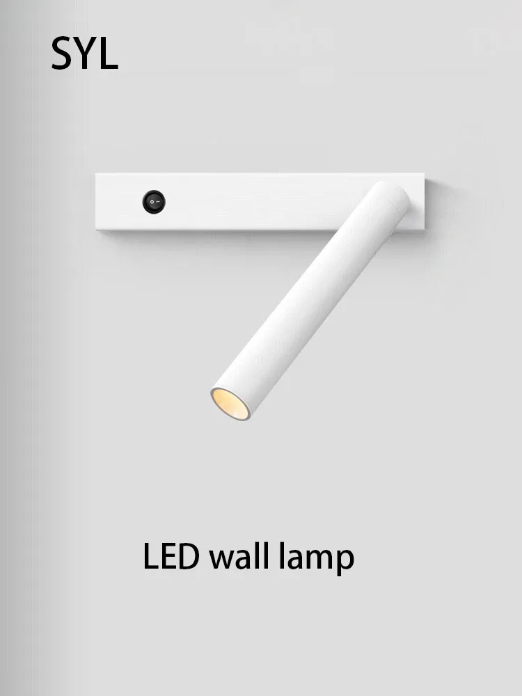 

Led Wall Lamp Bedroom Beside Reading Light Rotatable Adjustable Angle Spot Lights Modern Simple Design With Switch Spotlight