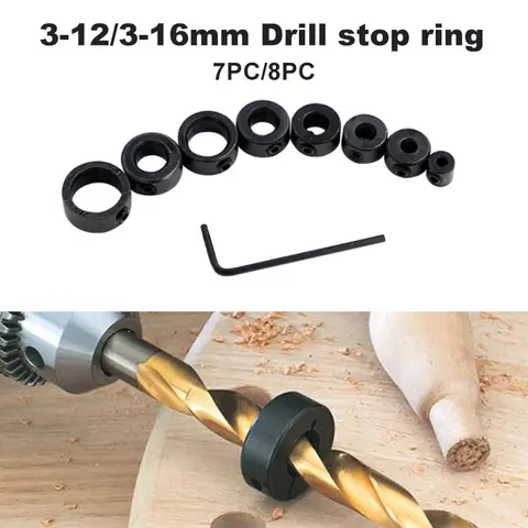 3-16mm drill bit limit ring small wrench round woodworking screw clamp positioning adjustment tool accessory set