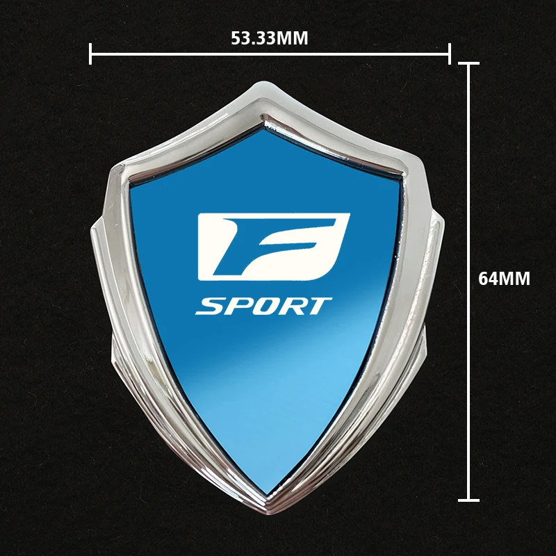 Trendy 3D Metal Shield Car Emblem Badge Body Sticker for F SPORT GTR GR SPORT GEELY GAC FORTUNER