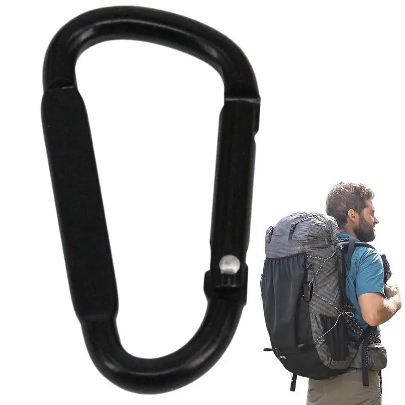 D Ring Clip Aluminum Alloy D Ring Spring Snap D Clip Metal Carabiner Travel Carabiner Backpack Carabiner Camping Accessories