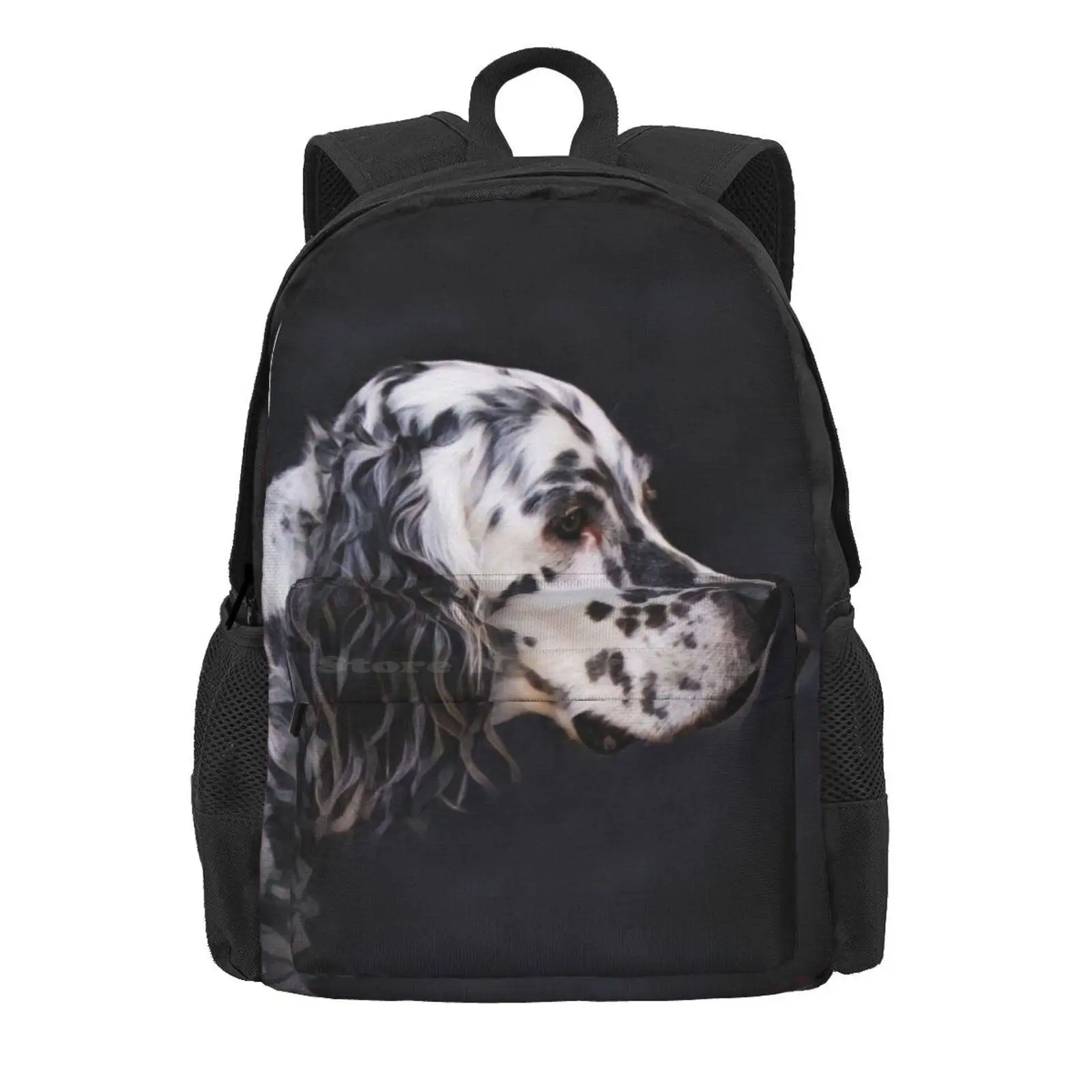 English Setter Dog With Hazel Eyes Hot Sale Schoolbag Backpack Fashion Bags Blue Belton English Setters Dogs Breed