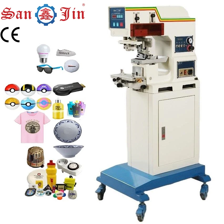 

1 Color Pad Printing Machine Sealed Closed Ink Cup Tampon Printer Watch Dial Pen Pneumatic Pad Printers With Shuttle