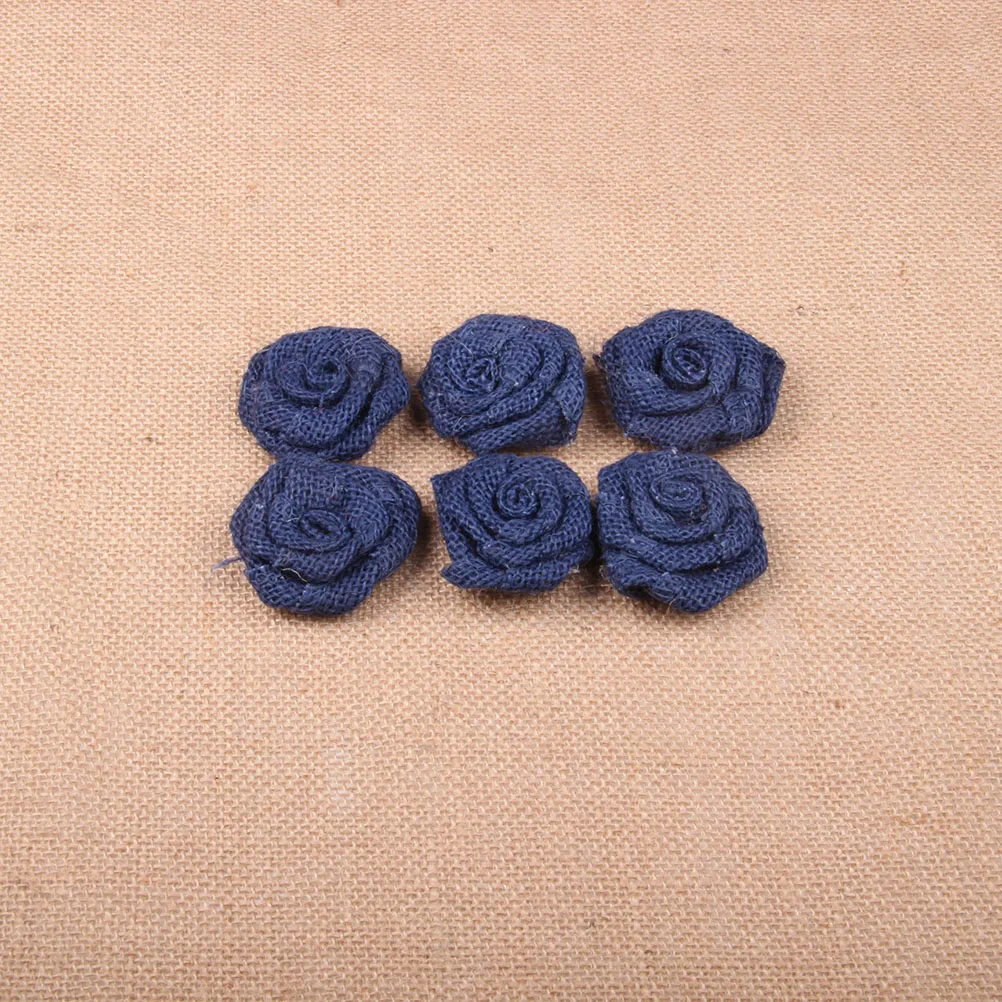 

Decoration Rose Burlap Flower Decorate Wedding Party Decorations Blue Hessian Roses