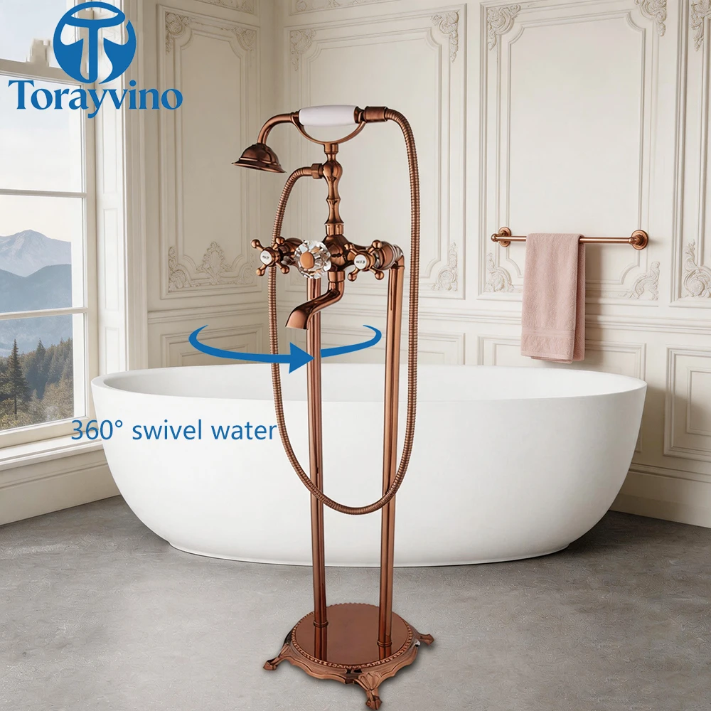 Torayvino Badkamer Gouden Badk - Freestanding Bathtub Filler Faucet Floor recensie en prijs
