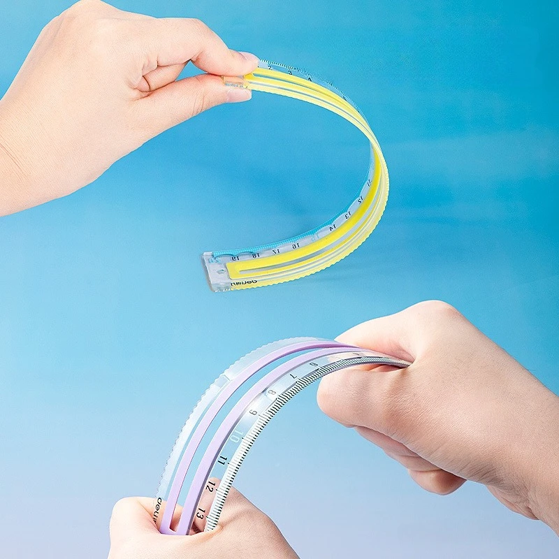 2Pcs 20cm/30cm Shatterproof Flexible Rulers - Bendable Rulers with Clear CM Markings, Durable Measuring Tools