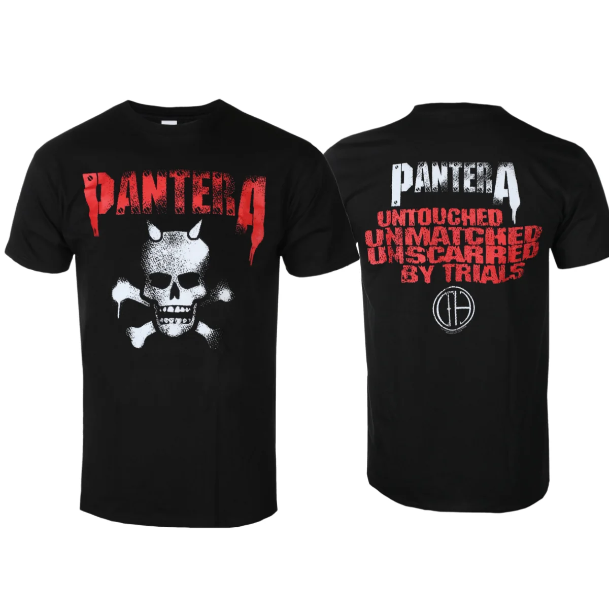 Pantera Horned Skull Stencil Artistic Patterns Summer Fashion T-Shirt Men Women Cotton T-shirt Casual Street Classic T-shirt