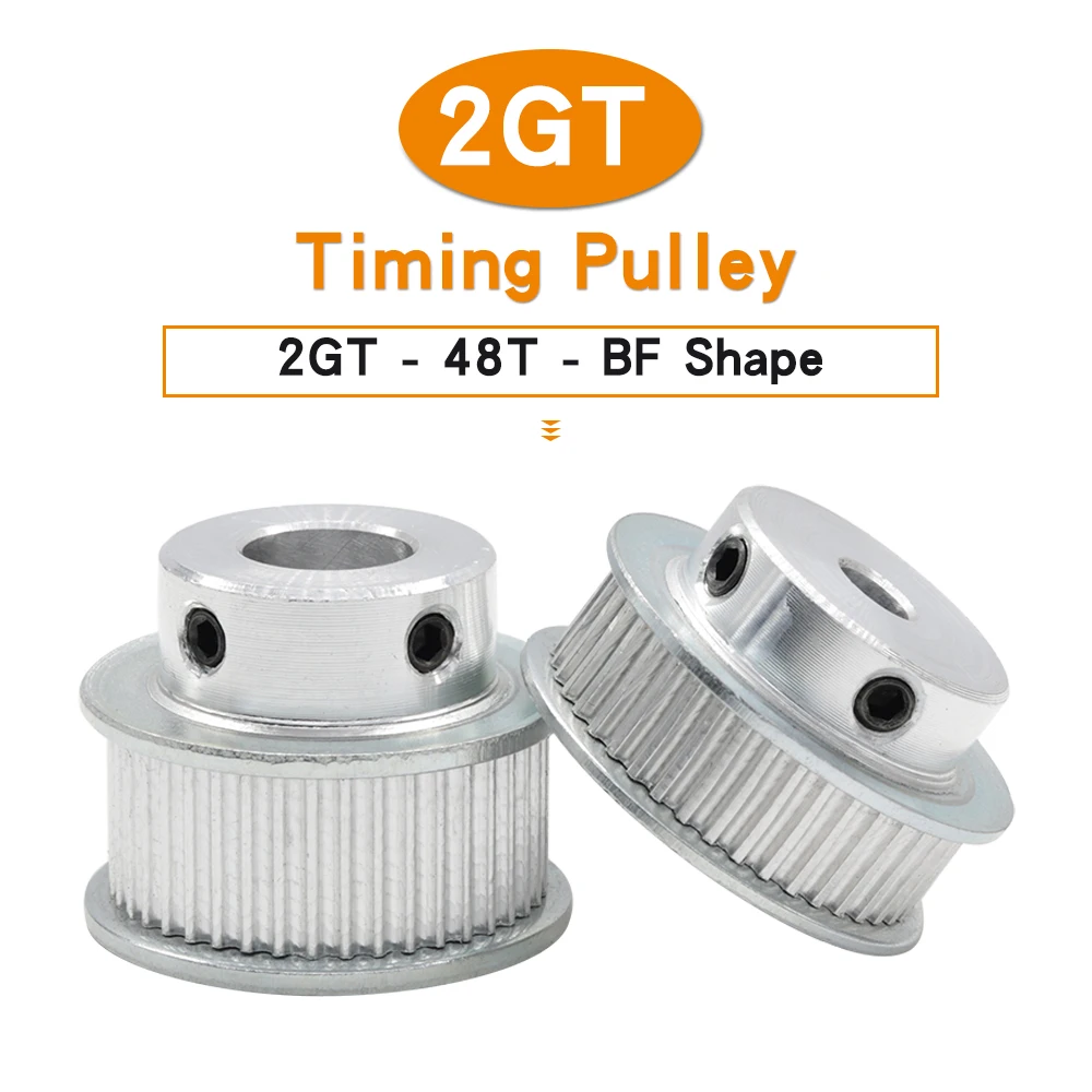 

Alloy Pulley 2GT-48T Bore Size 5/6/6.35/7/8/10/12/15 mm Motor Pulley Teeth Pitch 2 mm Belt Width 6/10 mm For 3D Printers