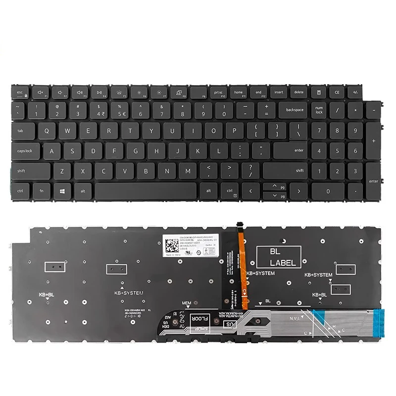 لوحة مفاتيح لأجهزة الكمبيوتر المحمول dell inspiron, 3511, 3515, 5515, 5510, 7510, 16 plus, 7610