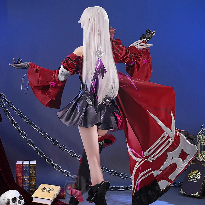 Thelema Nutriscu Cosplay New Honkai Impact 3rd  Gorgeous red sleeves big cape women Anime full set Costume