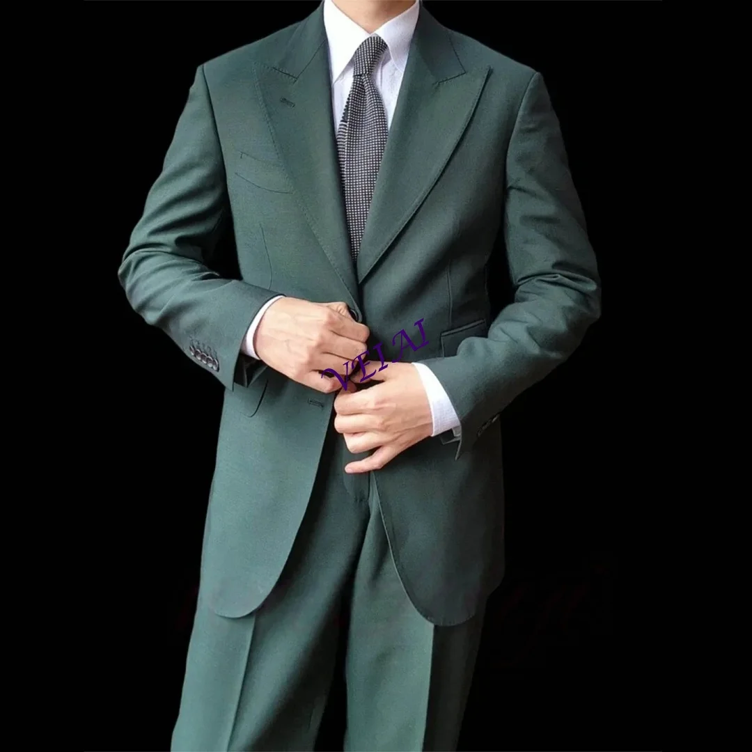 

Мужской классический костюм для свадьбы, приталенный, из 2 предметов, с острыми лацканами, однобортный, для деловых встреч, выпускных вечеров, на заказ