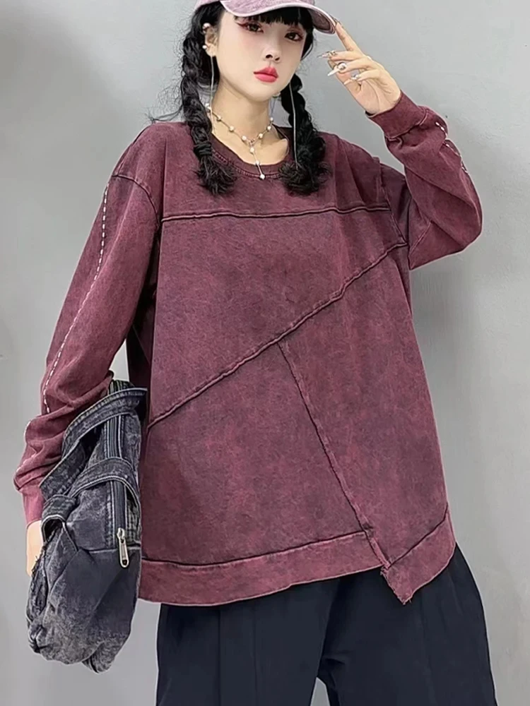 Amax luluE 2024 المرأة الصيف موضة خمر تي شيرت فضفاض التطريز س الرقبة الملابس السيدات الفاخرة الترفيه الكلاسيكية ملابس علوية من القطن #3